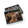 A cheeky red cat takes a selfie with bulldogs-puzzle