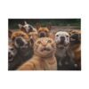 A cheeky red cat takes a selfie with bulldogs-puzzle