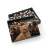 A cheeky red cat takes a selfie with bulldogs-puzzle