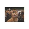 A cheeky red cat takes a selfie with bulldogs-puzzle