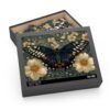 Puzzle - Alpine Black Swallowtail Butterfly Painting by William Morris Style